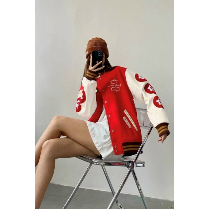 Áo Khoác Bomber Nữ Chất Nỉ PE Loại 1 Mềm 3 Màu In Họa Tiết Khác Biệt Mặc Đẹp Che Nắng Tốt [NEW UNISEX]