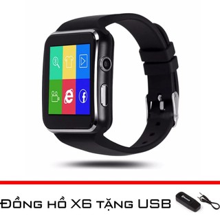 Đồng hồ thông minh X6 màn cong - tặng kèm USB tạo Bluetooth