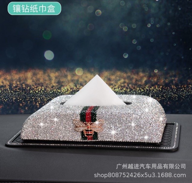 Hộp đựng giấy Guicci đính đá( để trên xe hơi, bàn làm việc) | BigBuy360 - bigbuy360.vn