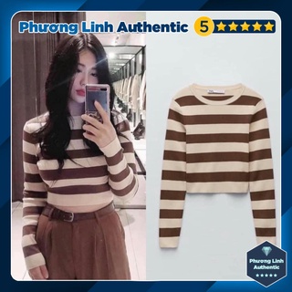 Áo len dáng ngắn croptop dài tay form ôm Zara Auth New Tag có sẵn 3519/102 3519102