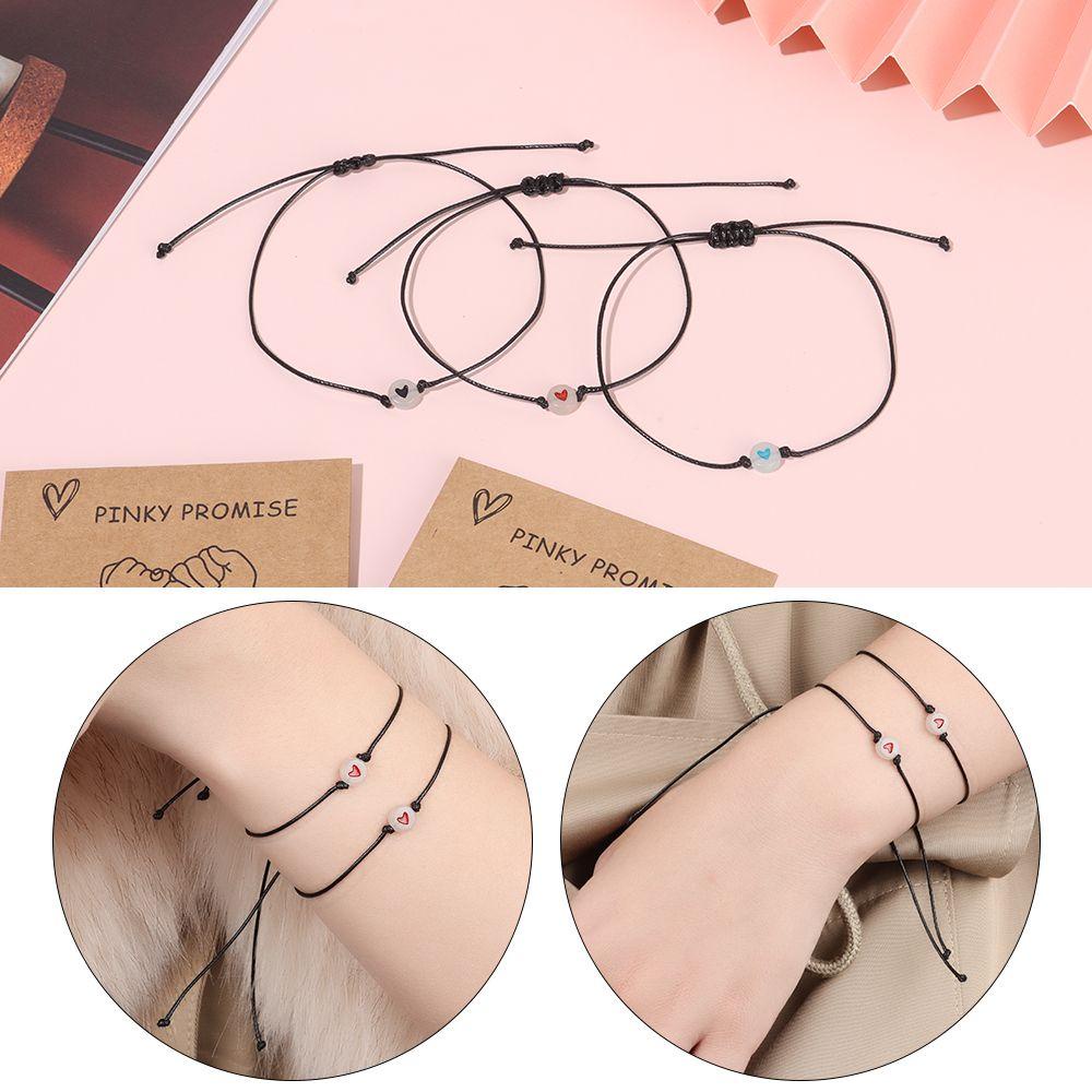 EUCA Bộ 2 Dây Thừng Đính Hạt Trái Tim Phát Sáng Có Thể Điều Chỉnh Sáng