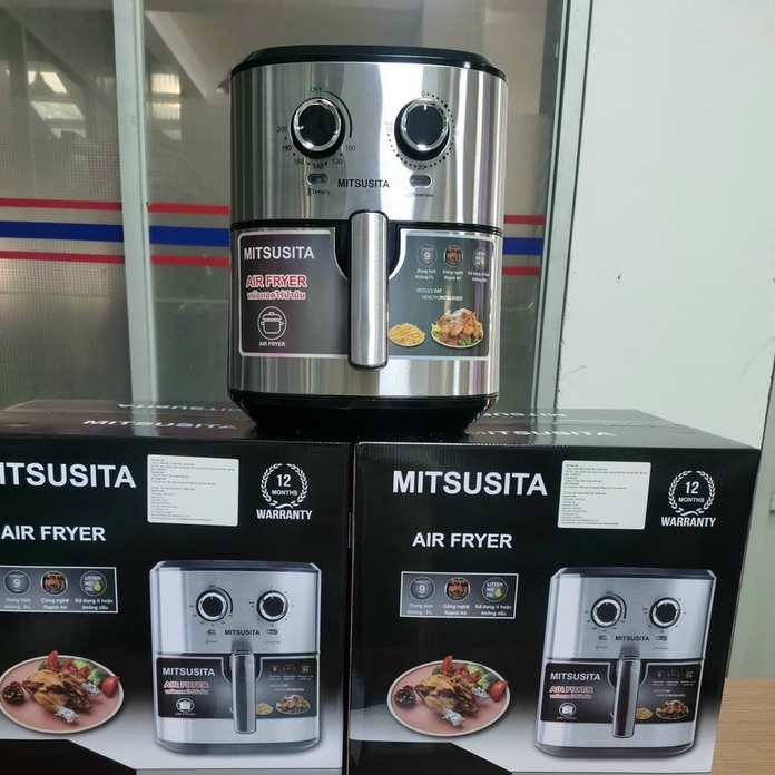 Nồi chiên không dầu MITSUSITA 9 lít, công nghệ thái lan, nướng gà cả con