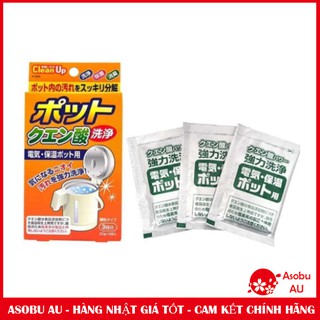 Set 3 gói khử cặn bình nước tẩy sạch các các cặn bẩn bám trong các bình, ấm đun nước nội địa Nhật Bản