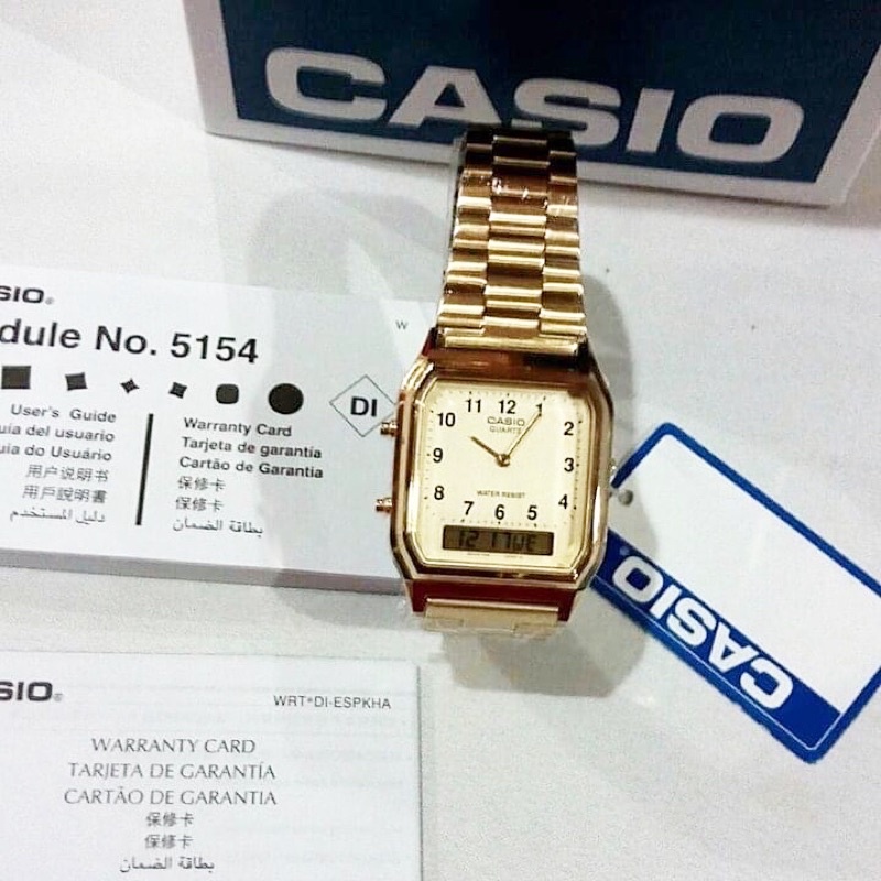 Đồng hồ Unisex Casio AQ-230GA-9BMQ, đồng hồ chính hãng, gold số