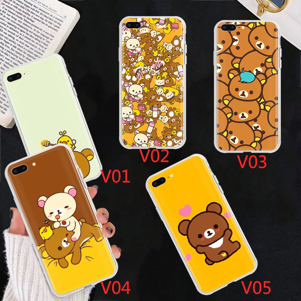 Ốp Điện Thoại Dẻo Trong Suốt Họa Tiết Hoạt Hình Rilakkuma Dễ Thương Cho Iphone 8 7 6s 6 Plus 5 5s Se 5c 4 4s Va116