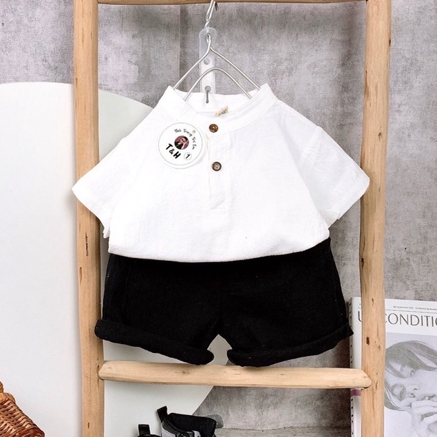 BOT09 - Bộ Bé Trai, Bộ cộc tay, chất đũi in hình mèo cho bé từ 8-21kg, Richkid123