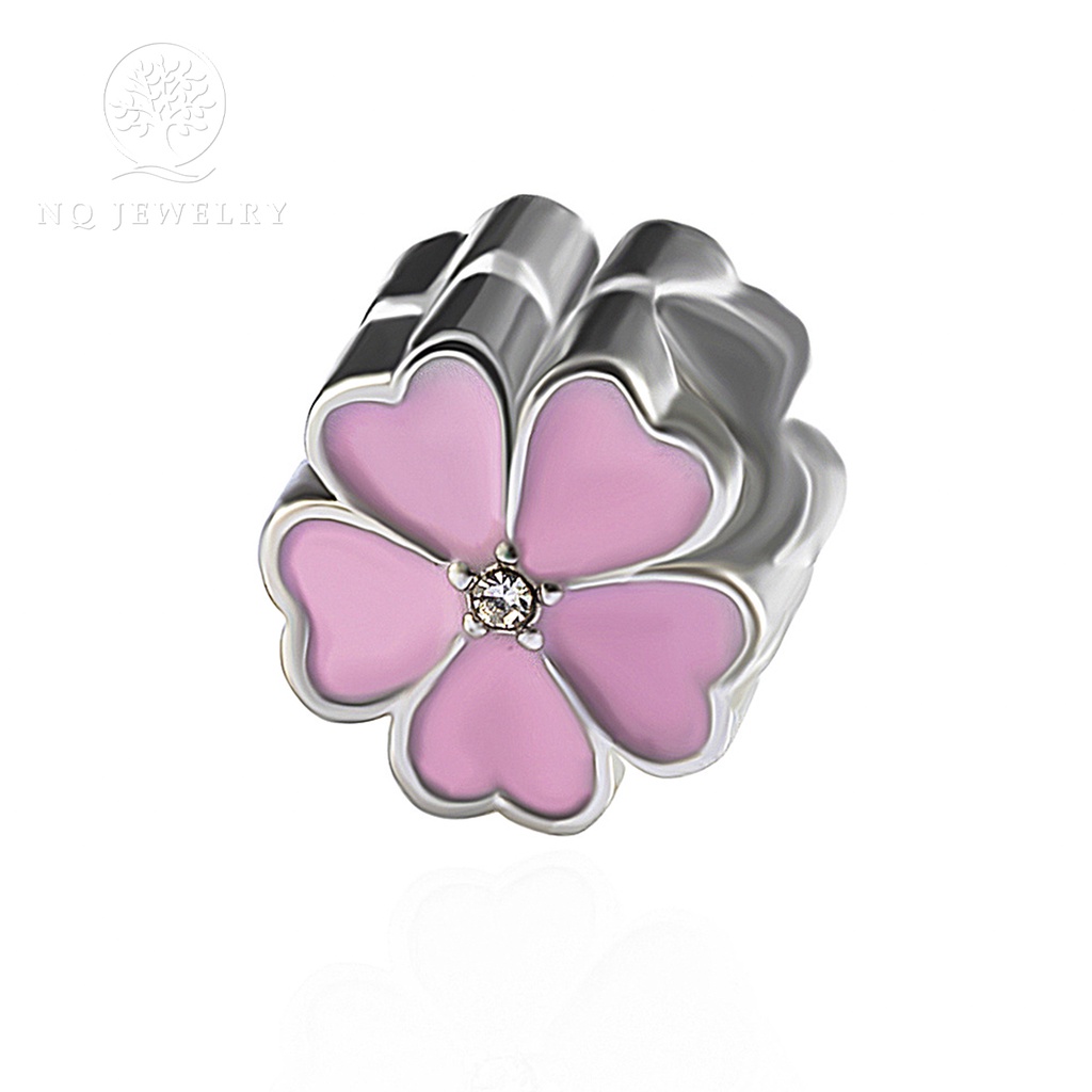 Charm hợp kim đính đá hình bông hoa - NQ Jewelry