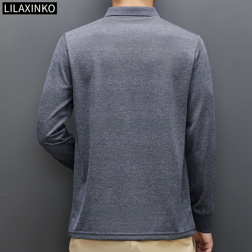Áo Thun Polo Cotton Tay Dài Kẻ Sọc 5 Màu Thời Trang Thu Đông Cho Nam
