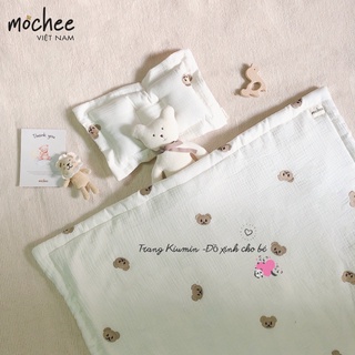 Set Mochee Gấu Thêu Ủ Choàng Cho Bé
