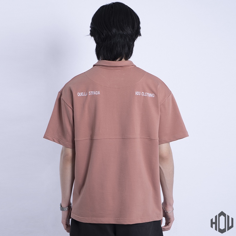 Áo thun Polo tay lỡ form rộng nam nữ, áo thun basic oversize Hàn Quốc ULZZANG HDU chất liệu cotton da cá mã AT25