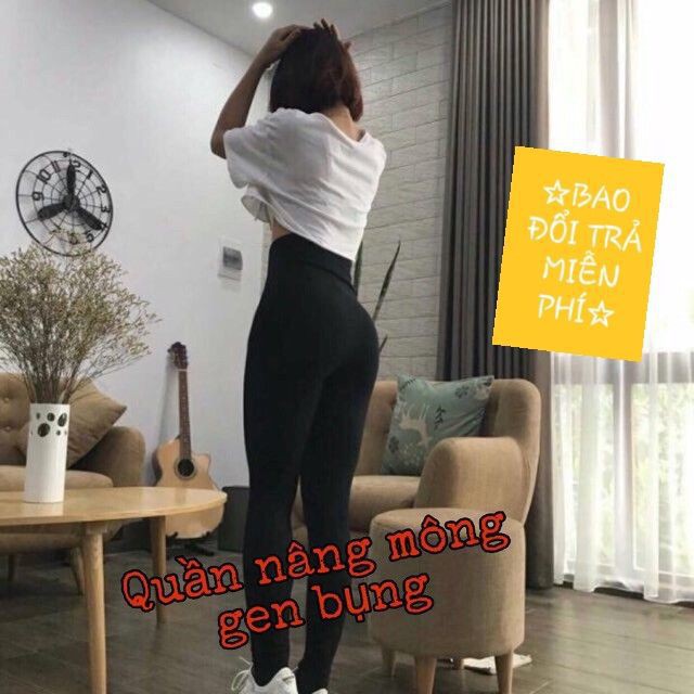 AS Quần legging nâng mông gen bụng- cạp 6p Freeship 99k 45 6