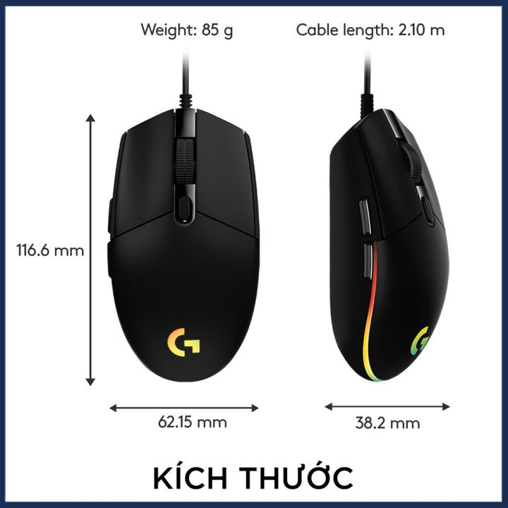 Chuột Game Có Dây Logitech G102 Lightsync Tùy Chỉnh RGB, 6 Nút Lập Trình - Bảo Hành Chính Hãng 24 Tháng