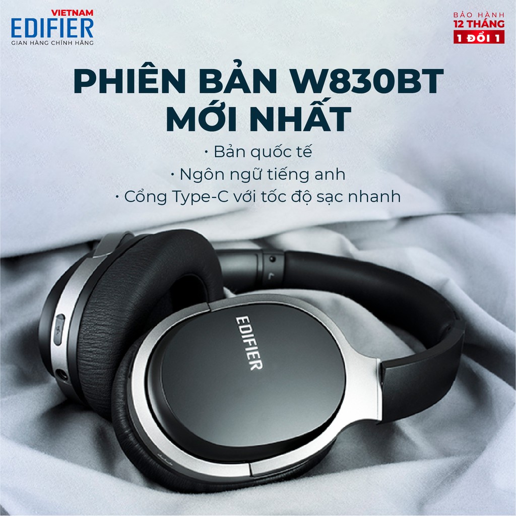 Tai nghe Bluetooth EDIFIER W830BT Khử tiếng ồn Chạy 95 giờ liên tục  - Hàng chính hãng - Bảo hành 12 tháng 1 đổi 1