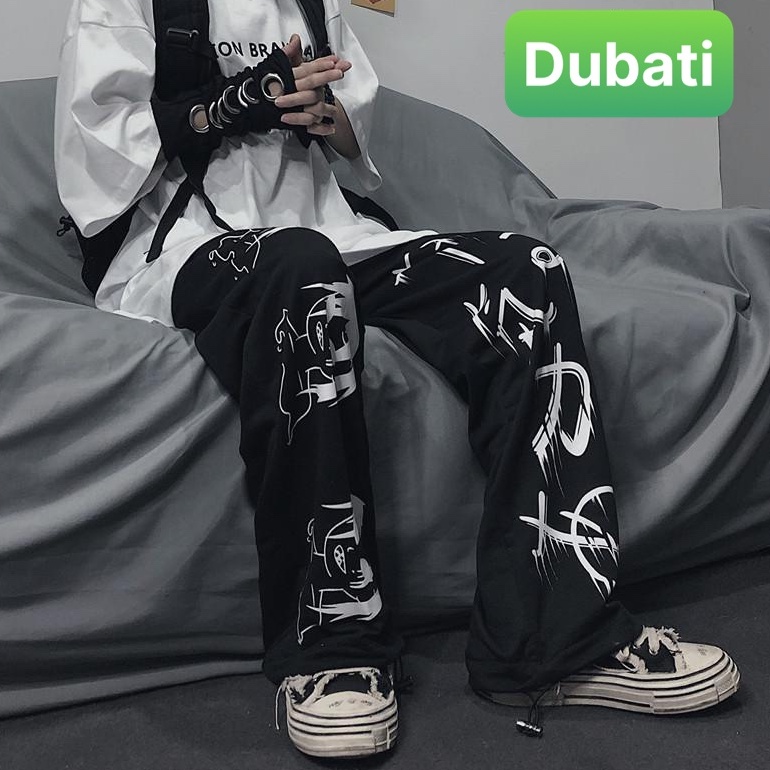 QUẦN JOGGER NAM NỮ UNISEX CHẤT NỈ DÀY DA CÁ ỐNG SUÔNG RỘNG THÊU CHỮ NHẬT RÚT DÂY HÀN QUỐC HOT 2022 -DUBATI FASHION