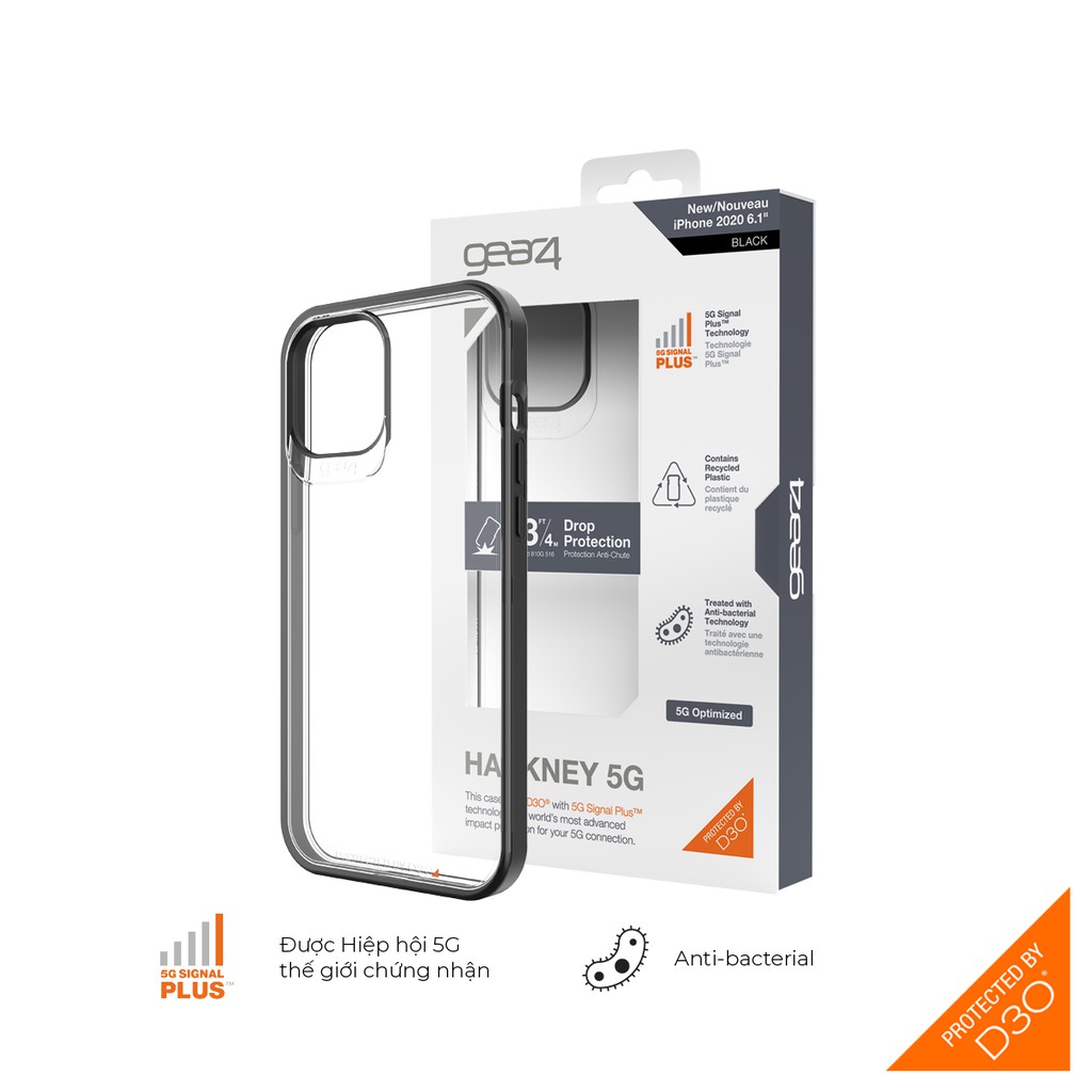 Ốp lưng chống sốc 4m GEAR4 D3O Hackney 5G dành cho điện thoại iPhone 12 series