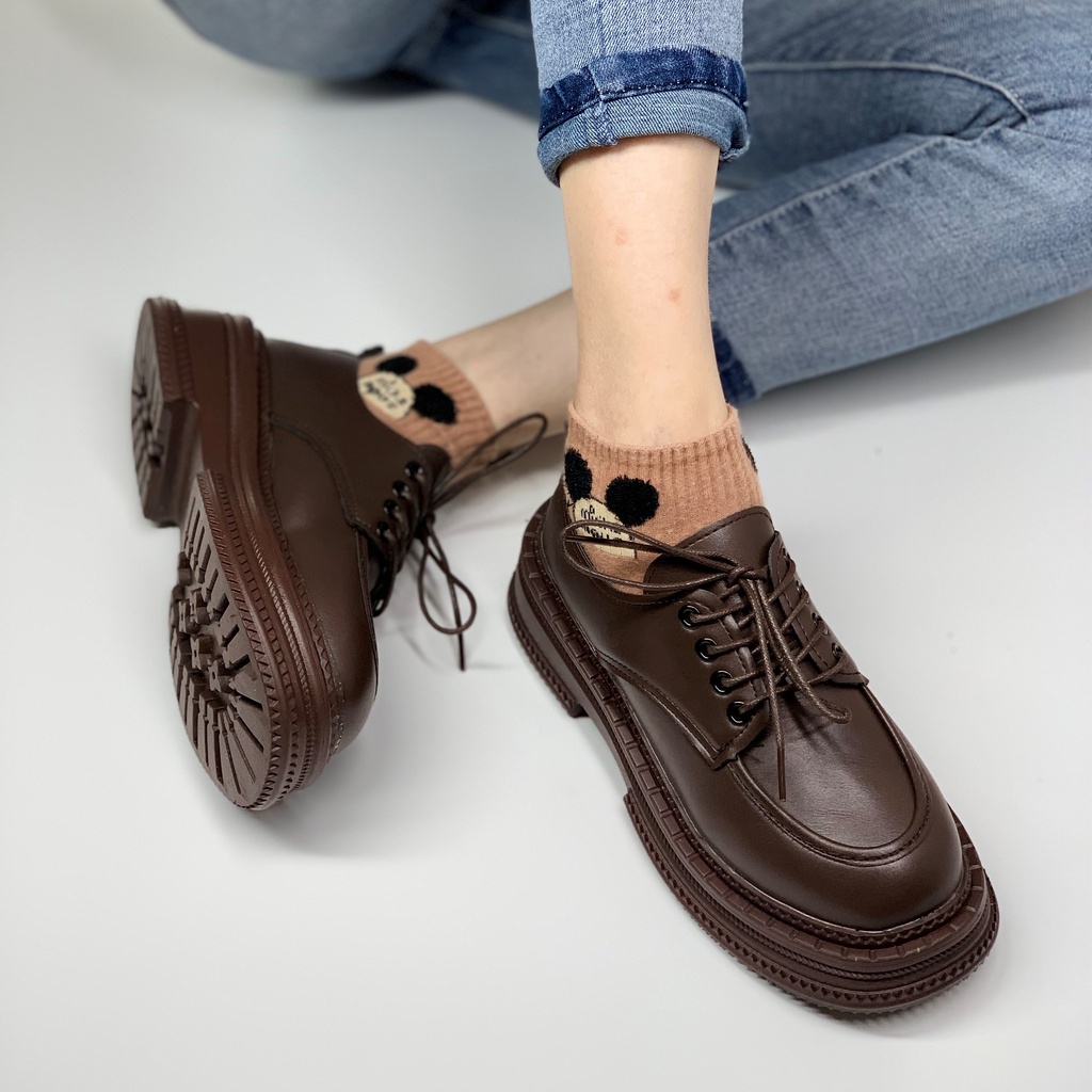 GIÀY OXFORD KELLY DA MỊN ĐẾ KẾP HỌA TIẾT ĐỘC QUYỀN LOVESHOES MÃ D777
