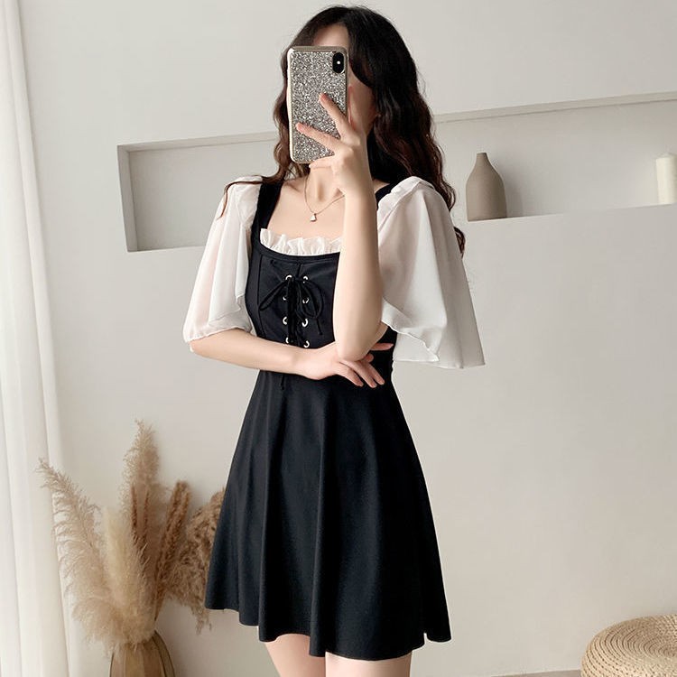 Tủ đựng & Hộp lưu trữÁo tắm một mảnh nước nóng màu đỏ lưới xẻ tà kiểu mới mini siêu tiên có suối 20 <