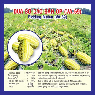 Hạt giống Dưa Bở Quả Dài (VA.69) – 10gram
