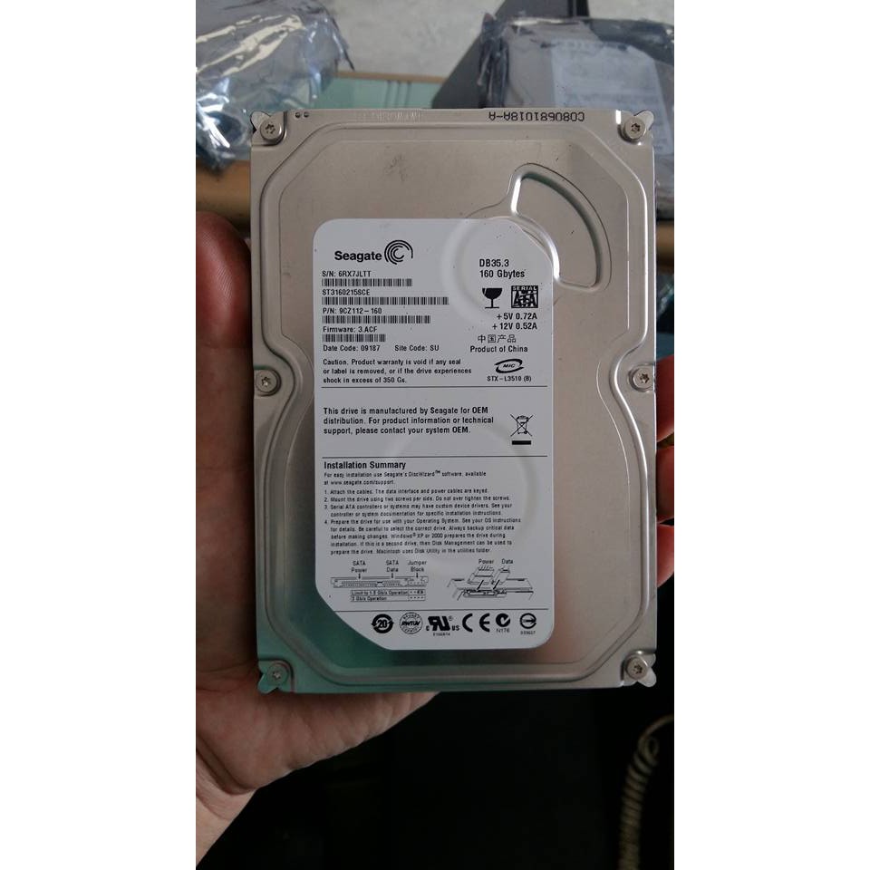 Ổ cứng seagate western 160gb tháo máy bộ đẹp như mới cài sẵn windows 7/10