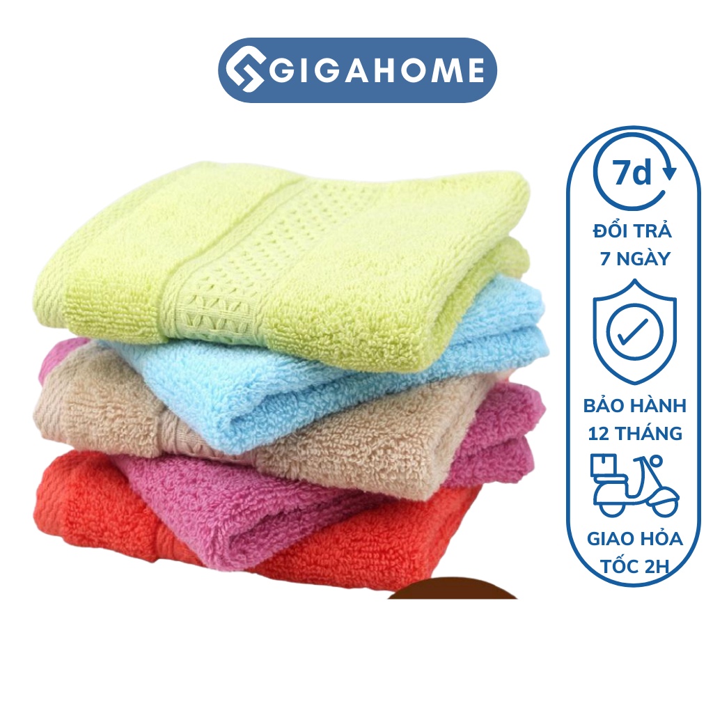 Khăn Mặt Dệt Bông 34x34cm Kháng Khuẩn, Thấm Hút Tốt GIGAHOME 8262