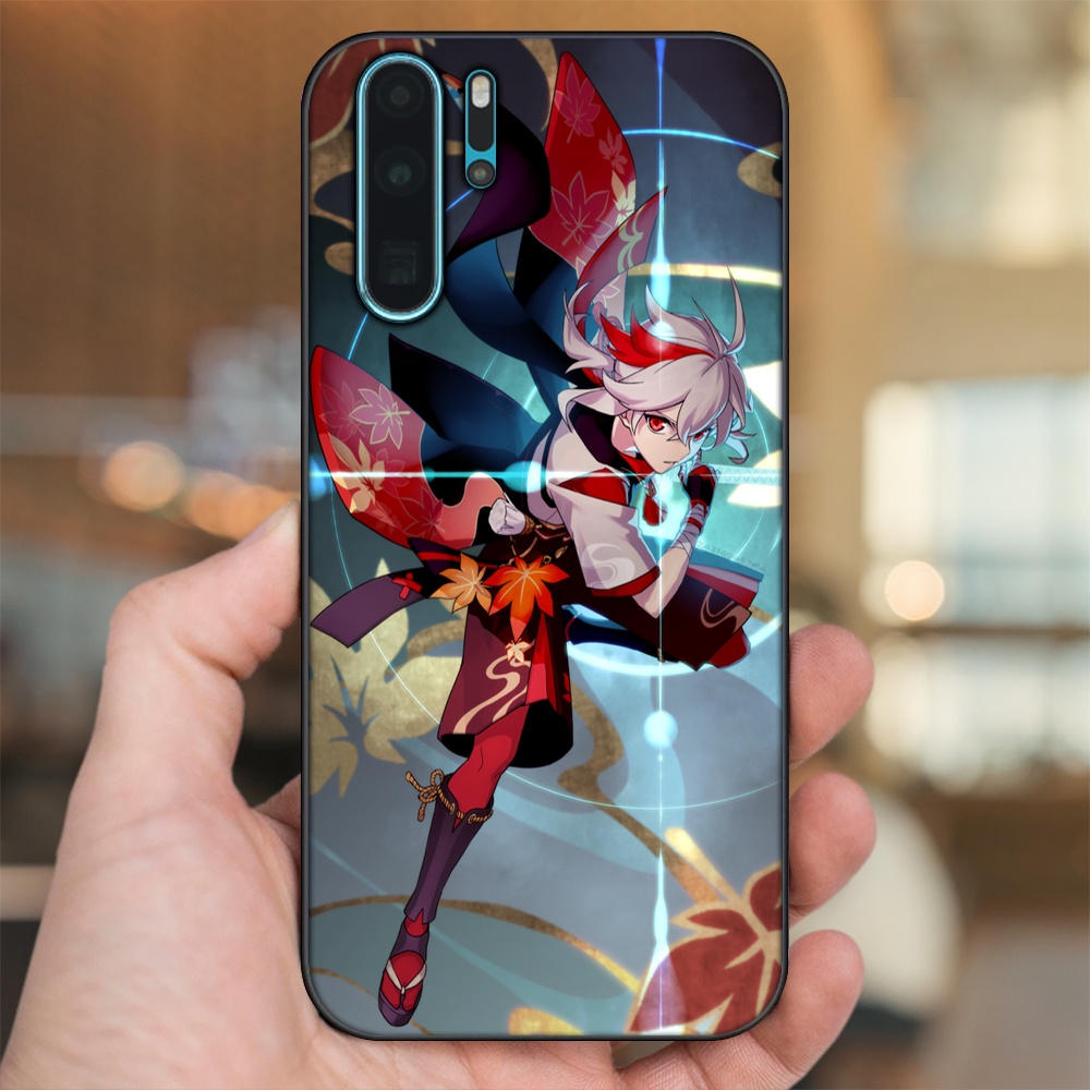 Ốp lưng Huawei P30 Pro viền đen in hình Kazuha Genshin Impact