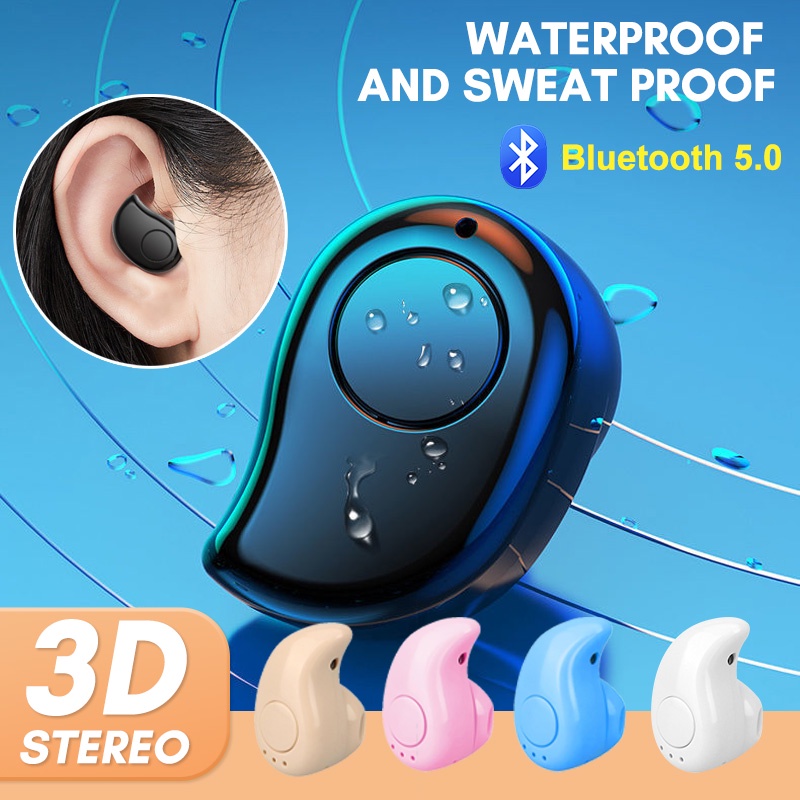 Tai nghe nhét tai không dây S530 mini bluetooth tích hợp mi cờ rô rảnh tay thể thao thích hợp cho iPhone 8 X Samsung
