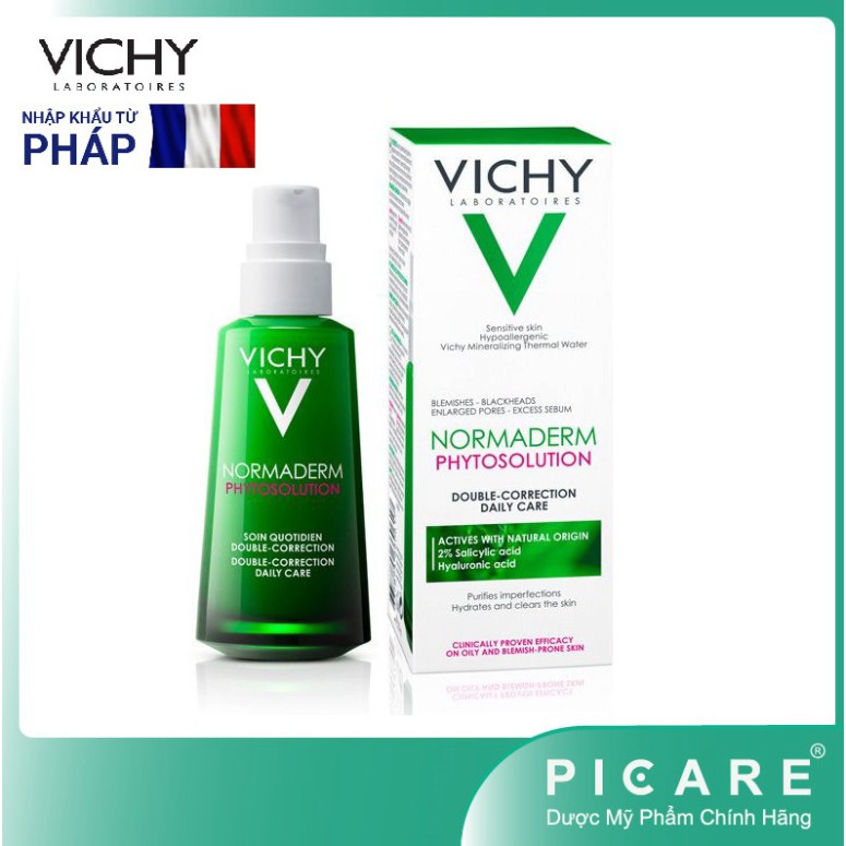 Vichy Gel Dưỡng Ẩm Kép Giảm Mụn Normaderm Phytosolution Daily Care 50ml