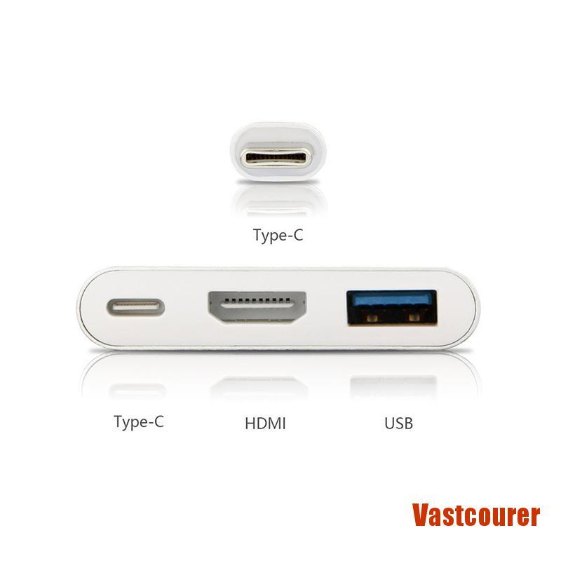 VASTER Type C USB to USB-C 4K HDMI USB Adapter Cable 3 in 1 Hub for PC Laptop HO