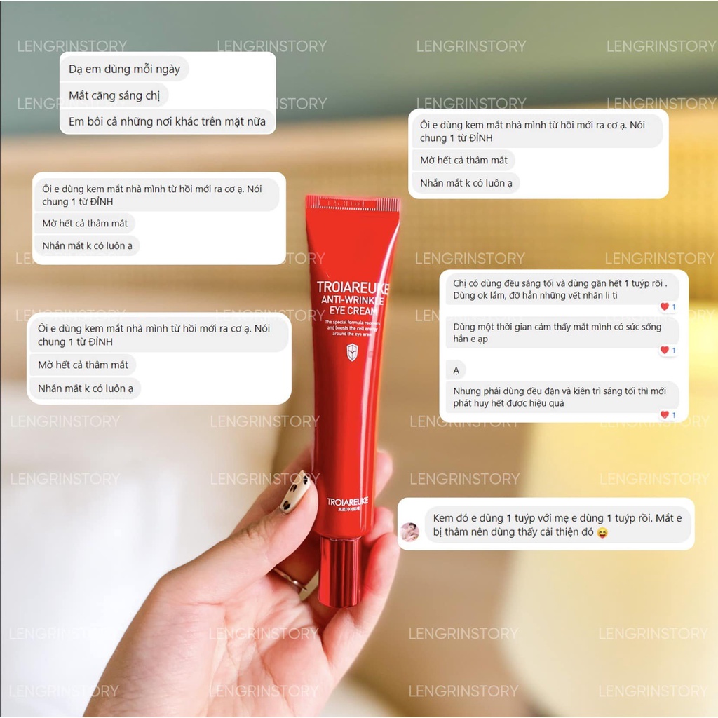 MUA 2 GIẢM 50% -Kem mắt xóa nhăn trẻ hóa da Troiareuke Anti-Wrinkle Eye Cream