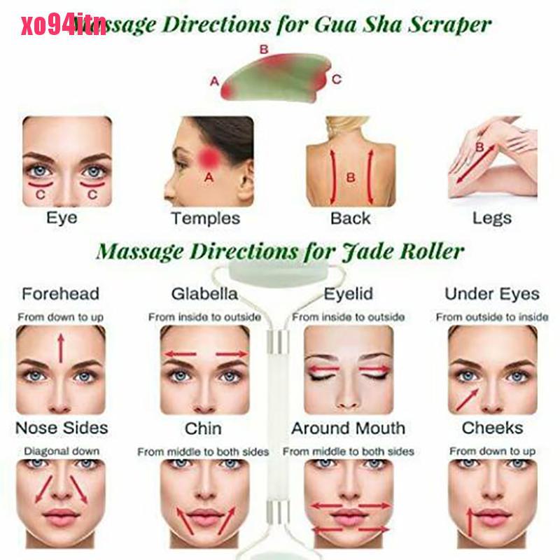 [Hàng mới về] Set cây lăn và miếng guasha massage bằng đá ngọc bích có bán lẻ