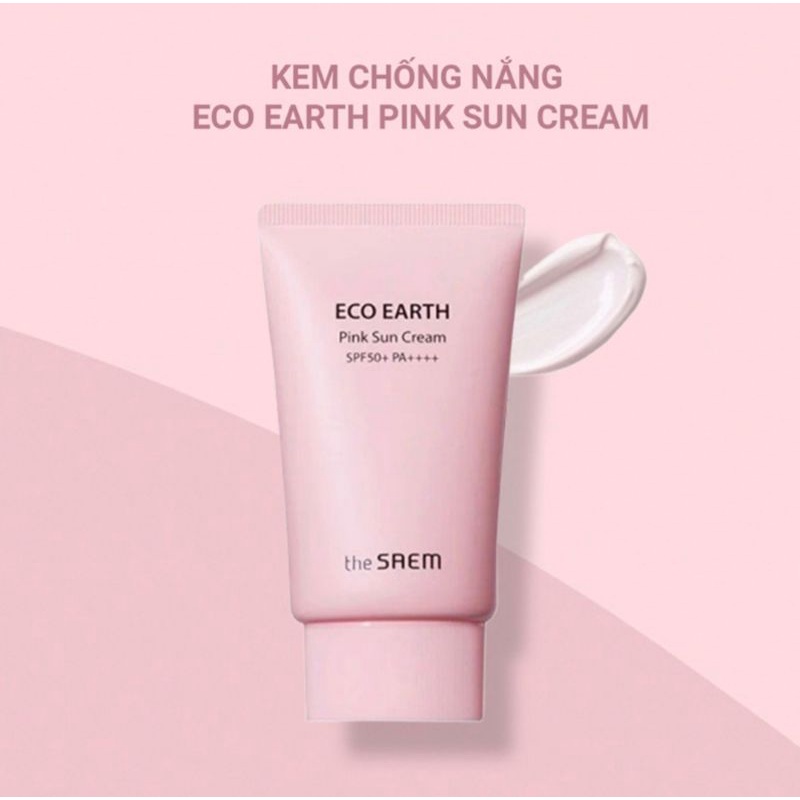 Kem Chống Nắng The Saem Eco Pink Kem Chống Nắng Hồng phiên bản mới 50 ml - KCN The Saem Hồng