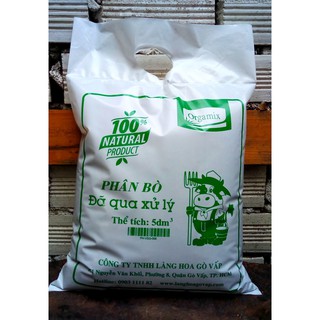 (Combo 3 gói) Phân bò đã xử lý Orgamix gói 5dm3 (1 kg) dùng cho rau hữu cơ (Vườn Sài Gòn - Vuon Sai Gon)