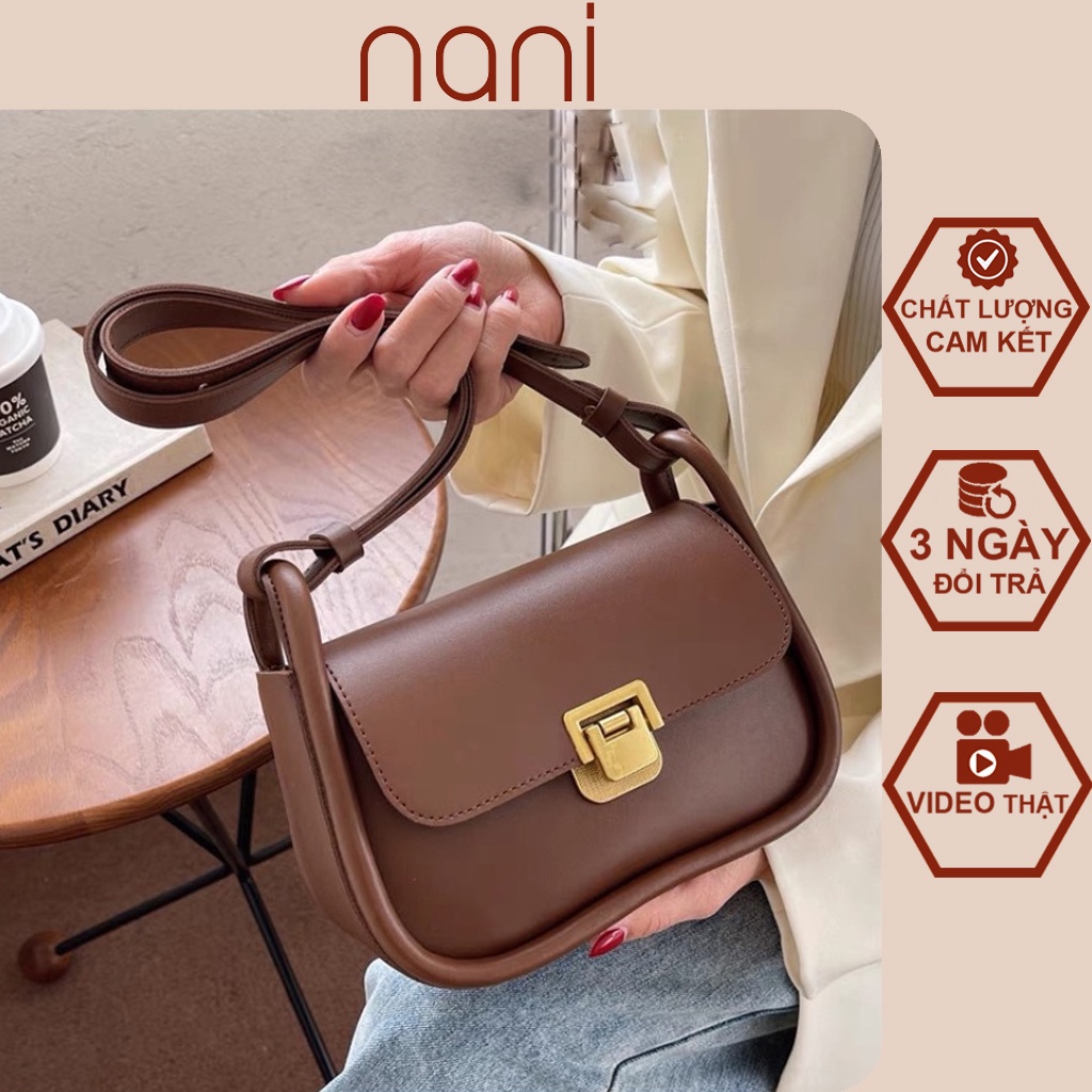 Túi xách nữ khóa gập đeo chéo , đeo vai viền đáy thời trang sang trọng phong cách Hàn Quốc HT62