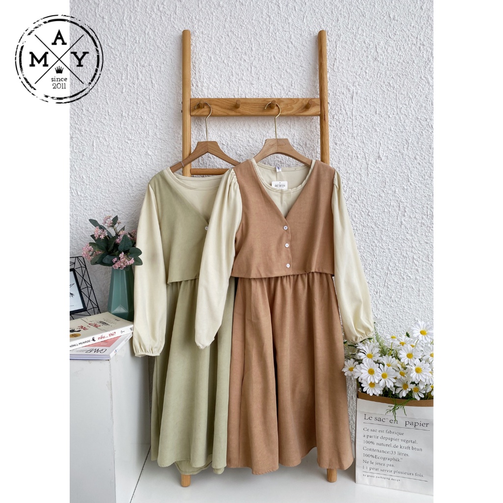 Set Váy Nữ Dài Tay Mùa Thu Đông MAY.SINCE2011 Thiết Kế Dáng Ôm Trên Vạt Váy Xòe Chất Liệu Vải Thoáng Mát MAN01-0086 | BigBuy360 - bigbuy360.vn