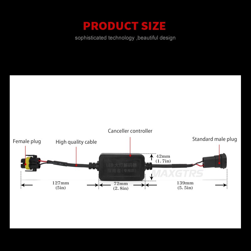 Bộ 2 Thiết Bị Giải Mã MAXGTRS EMC Canbus H8 H11 Dùng Làm Đèn Cảnh Báo LED HID Mạch IC Ngăn Lỗi Dành Cho Xe Jeep Compass