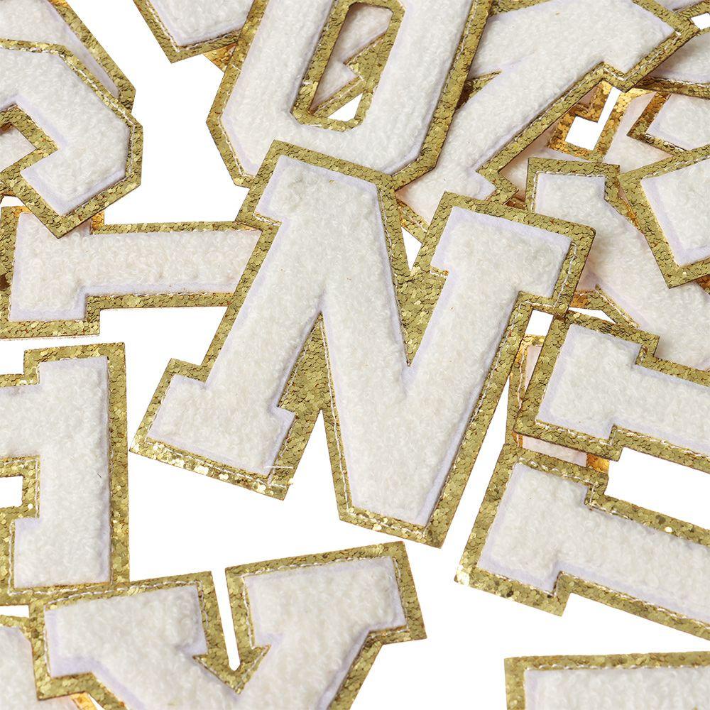 Suyo Miếng Dán Ủi Quần Áo Túi Xách Mũ Thêu Chữ Cái Từ A-Z Màu Trắng|Thư