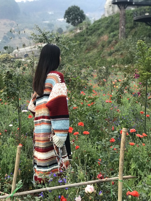 Áo choàng len đan tay phong cách Bohemian | BigBuy360 - bigbuy360.vn