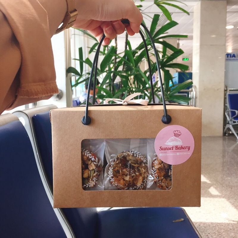 Hộp đựng bánh dứa Kraft set 10 hộp/20 hộp