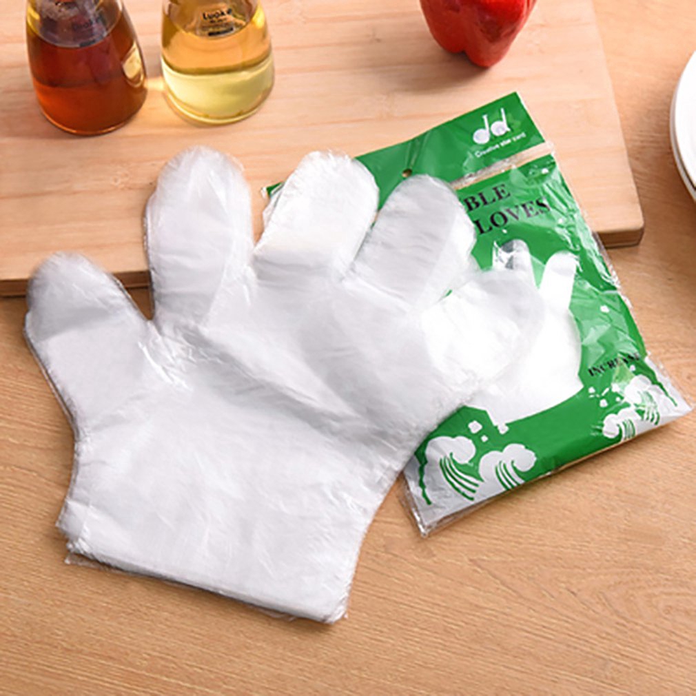 Set 100 bao tay nhựa PE hợp vệ sinh dùng một lần tiện dụng khi nấu ăn