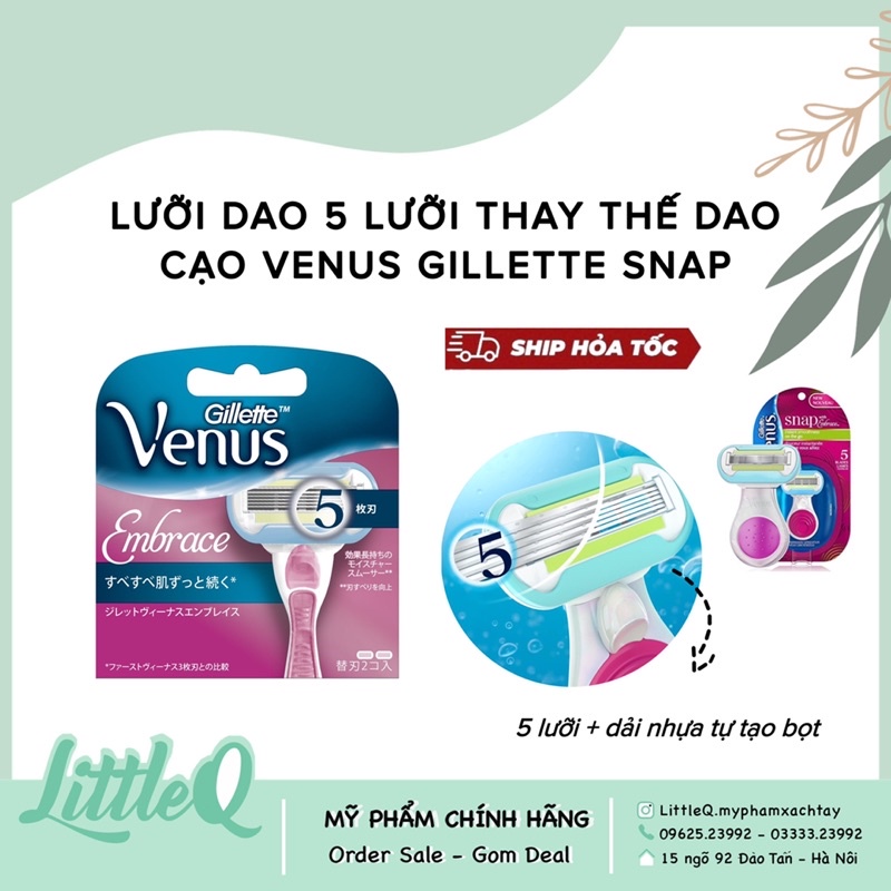 [bản Nhật] ĐẦU THAY DAO 5 LƯỠI THAY THẾ DAO CẠO VENUS GILLETTE SNAP, DAO CẠO LÔNG CHO NỮ