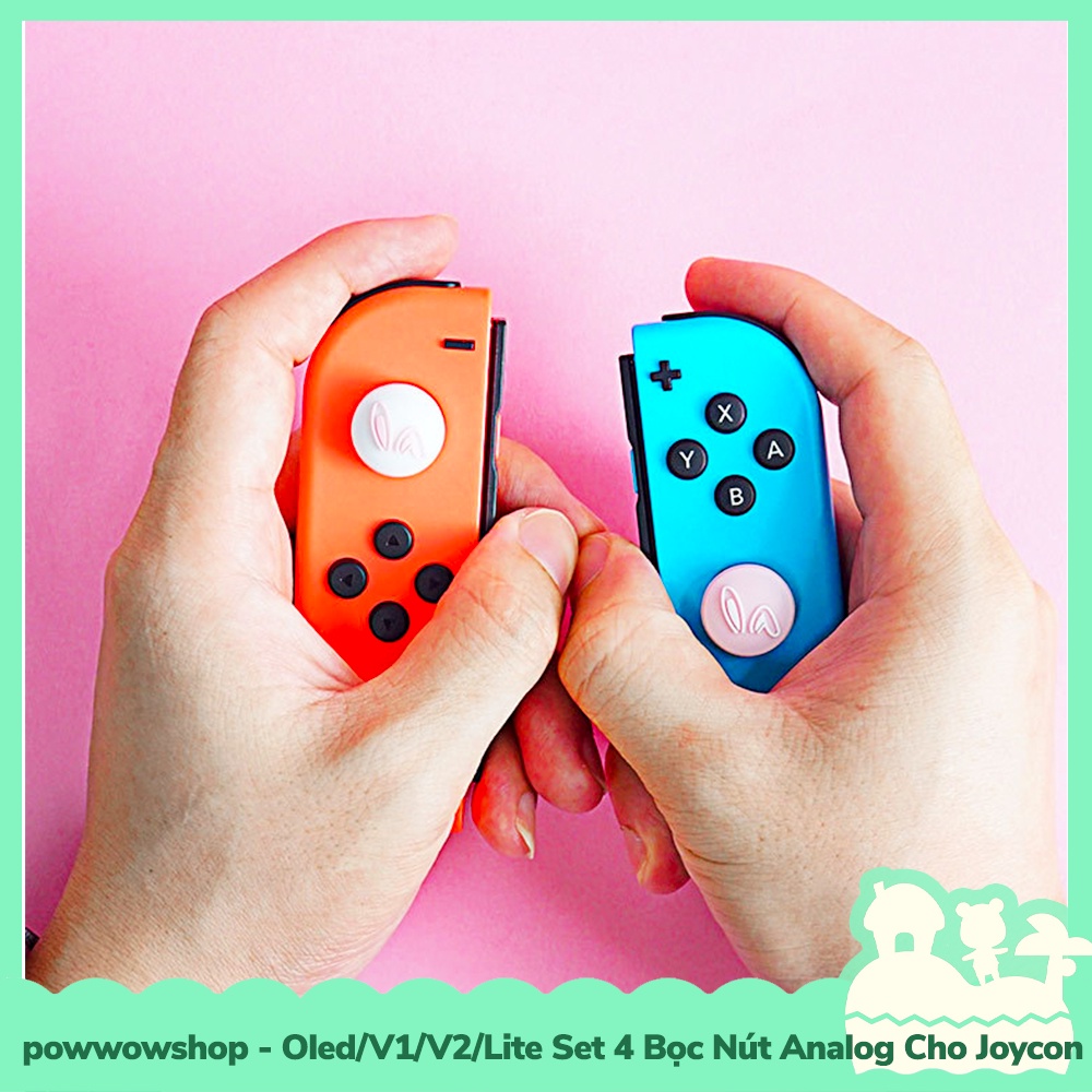 [Sẵn VN - Hỏa Tốc] Oled/V1/V2/Lite Set 4 Bọc Nút Analog Joycon Cho Máy Game Cầm Tay Nintendo Switch Mẫu Tai Thỏ Bunny Ea