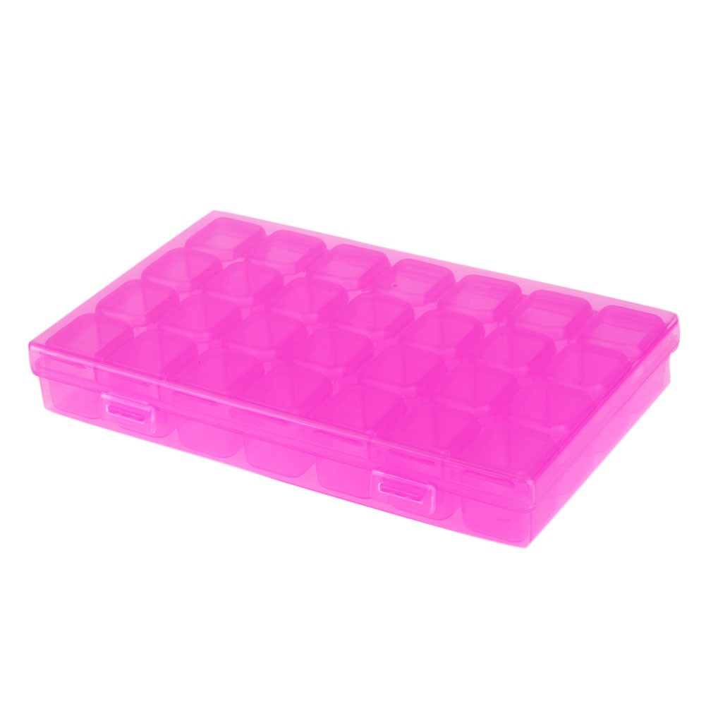 Hộp nhựa 28 ngăn đựng đá đính móng tay