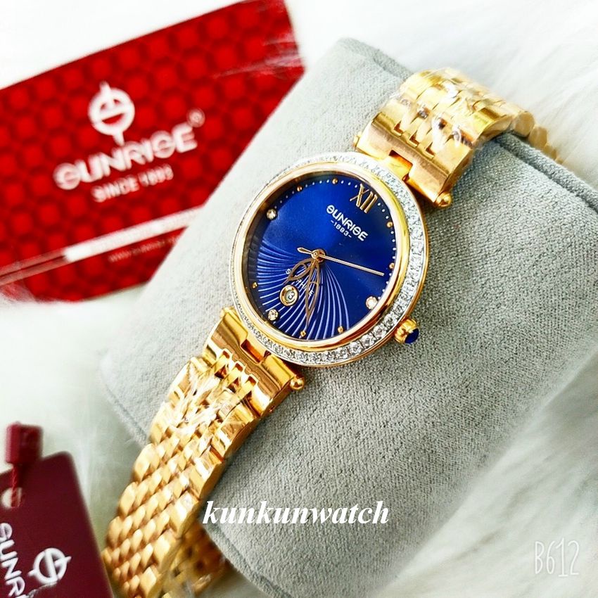 Đồng Hồ Nữ Sunrise 2912AA Authentic Đính Viền Pha Lê Fullbox