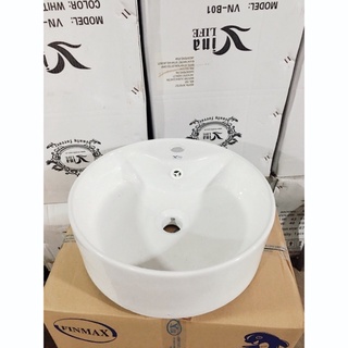 Chậu lavabo đặt bàn  vinalife  VN-LDTT Kích thước: 410x410x145mm