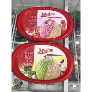 [NOWSHIP] KEM HỘP MERINO KEM VANI DÂU/ ĐẬU XANH SỮA DỪA/ VANI SOCOLA HỘP 900ML
