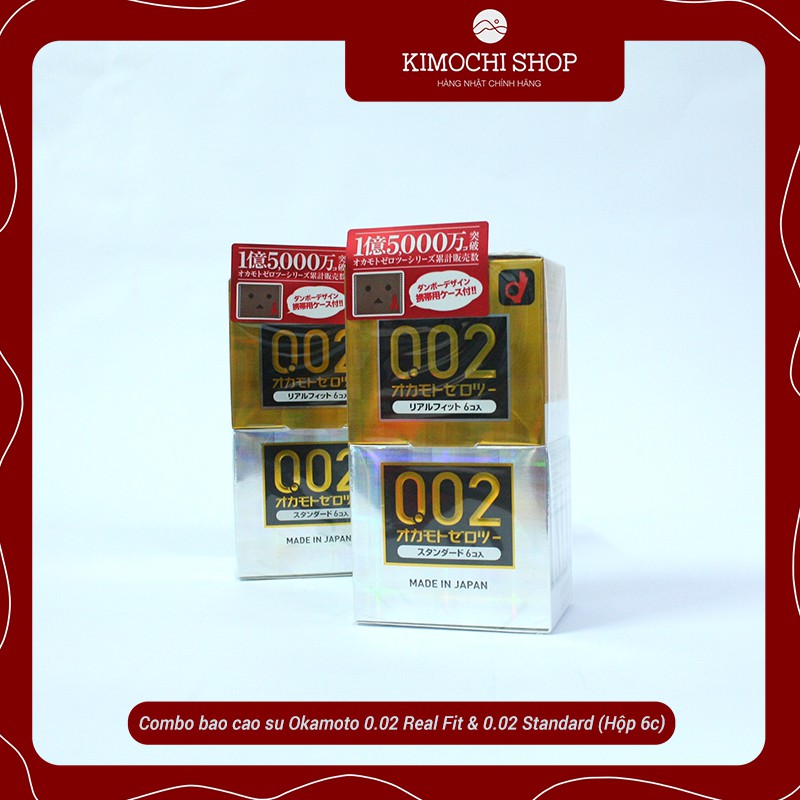 Combo bao cao su Okamoto 0.02 Real Fit & 0.02 Standard