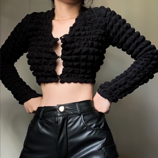 Áo Croptop Xốp “HIVE Top” ———-Chất thun xốp tổ ong không nóng