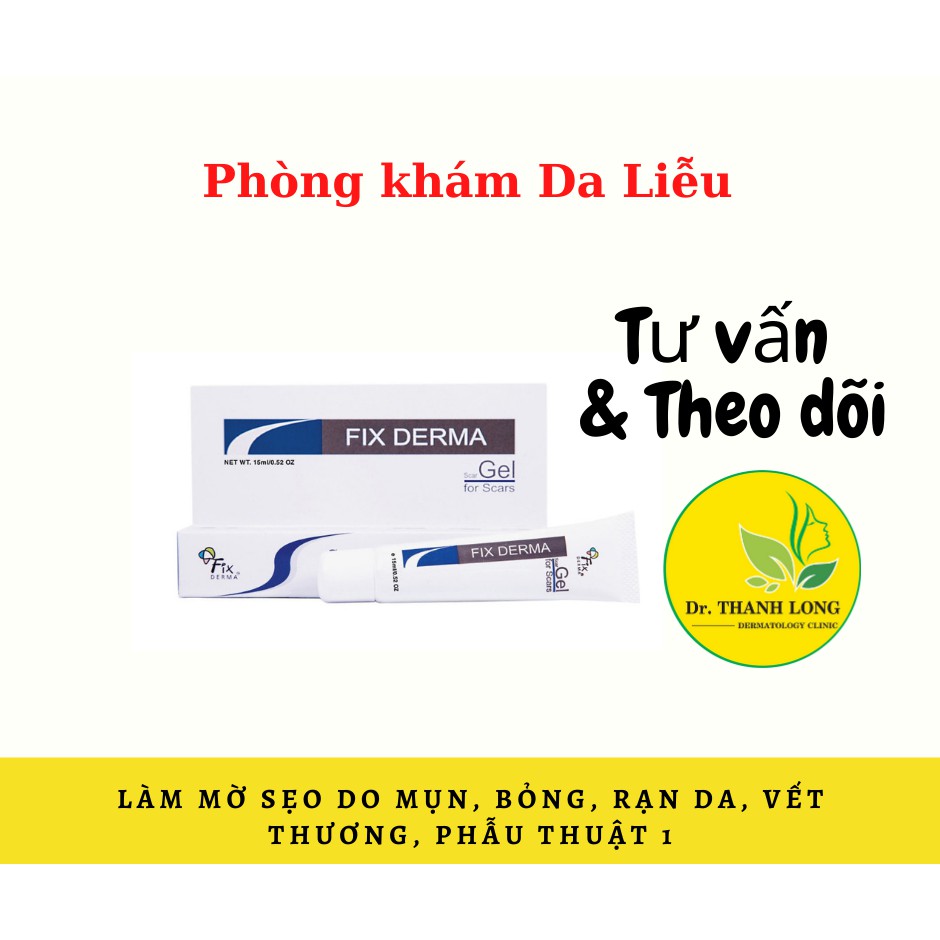 ☑️(CHÍNH HÃNG) FIXDERMA SCAR GEL Làm Mờ Sẹo Do Mụn, Bỏng, Rạn Da, Vết Thương, Phẫu Thuật 15ml