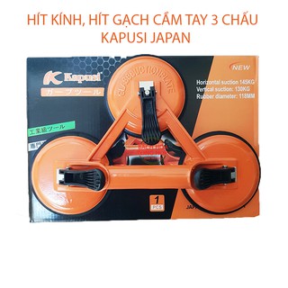 Tay cầm hít, hút,nhấc kiếng-kính-gạch 3 chấu 130kg kapusi japan