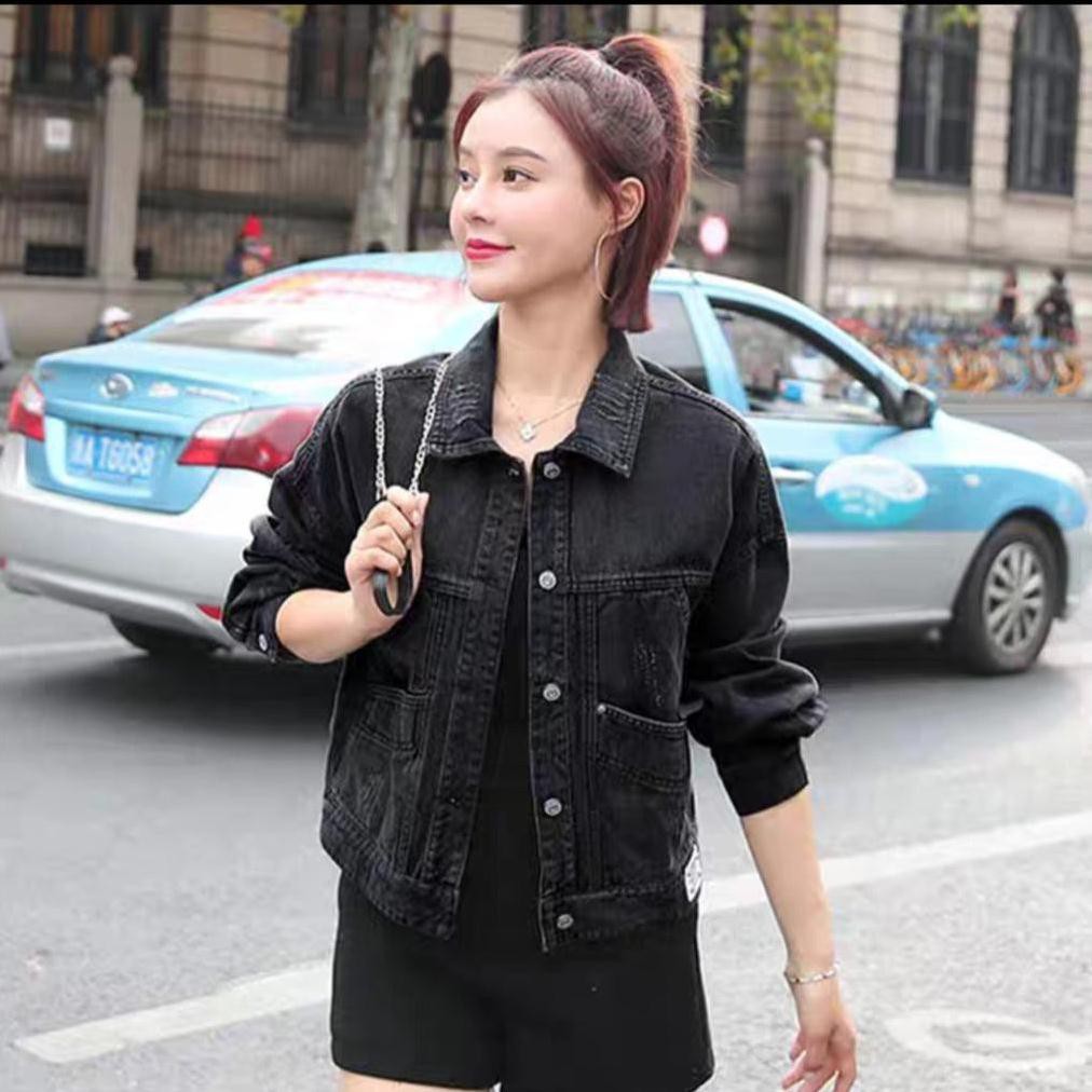 Áo Khoác Jean Nữ Lửng Phong Cách Ulzzang Cho Nữ Vải Jean Xuẩt Đẹp Và Thoáng Mát